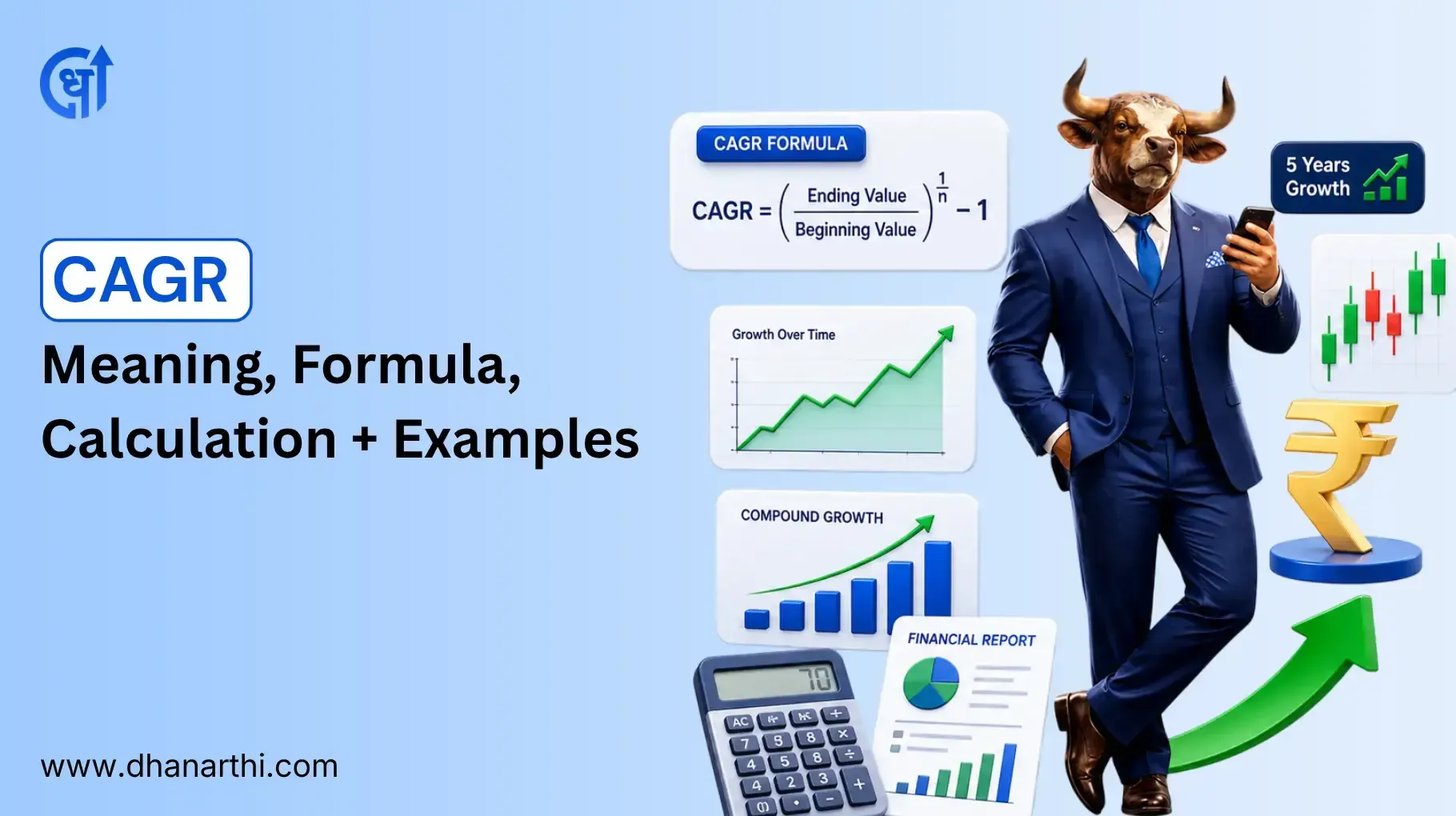CAGR: Meaning, Formula, Calculator and Examples