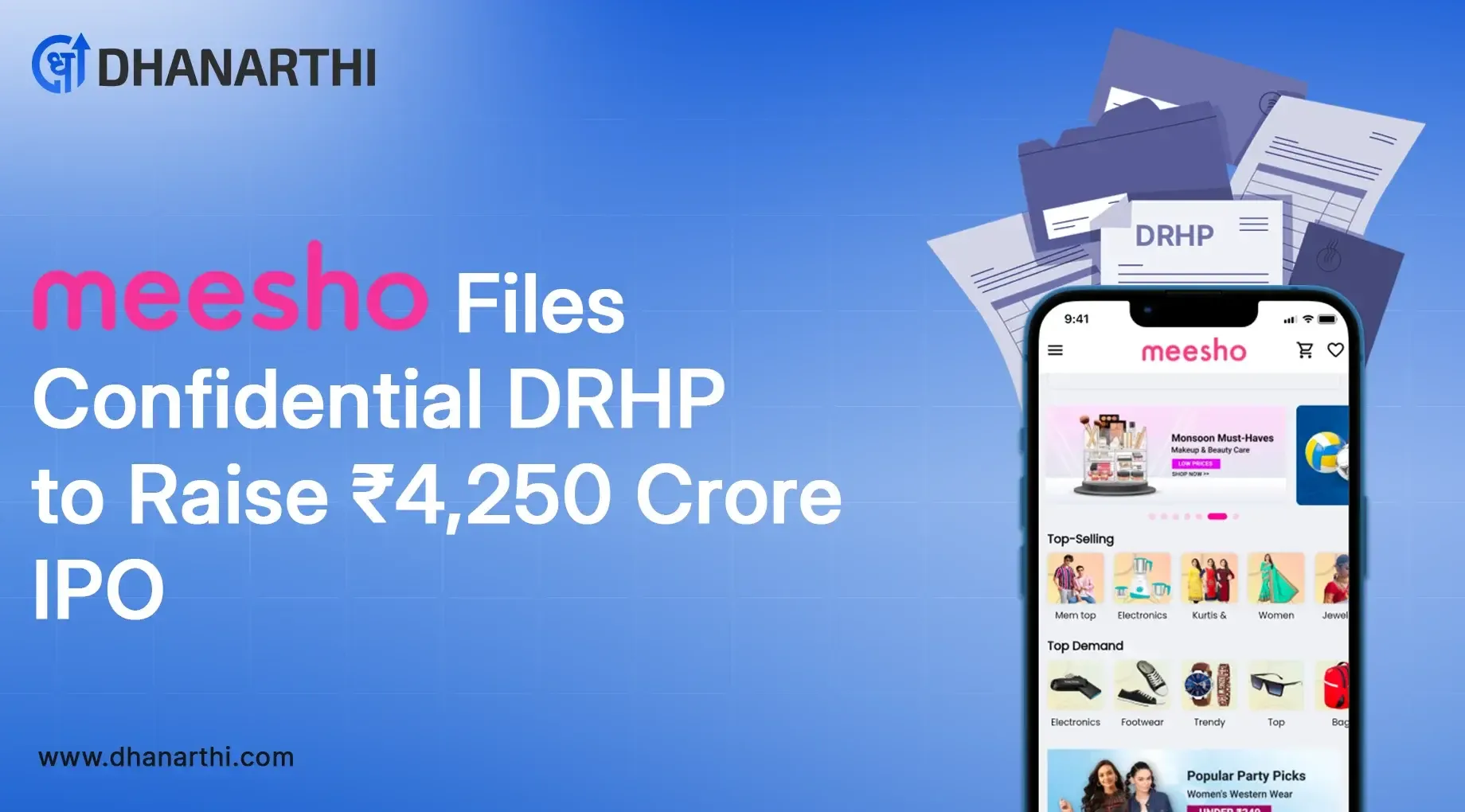Meesho files confidential DRHP to raise ₹4,250 crore IPO