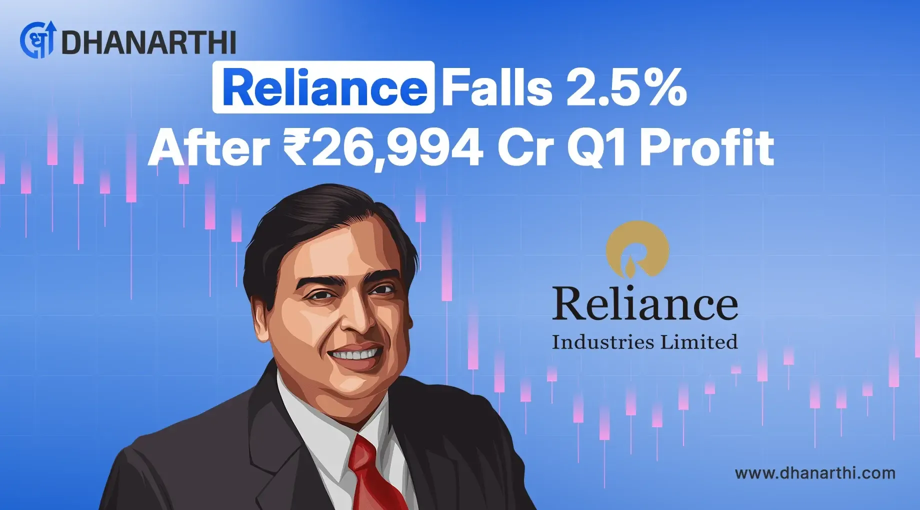 RIL Share Price Drops 2.5% After Posting ₹26,994 Cr Profit in Q1 FY26