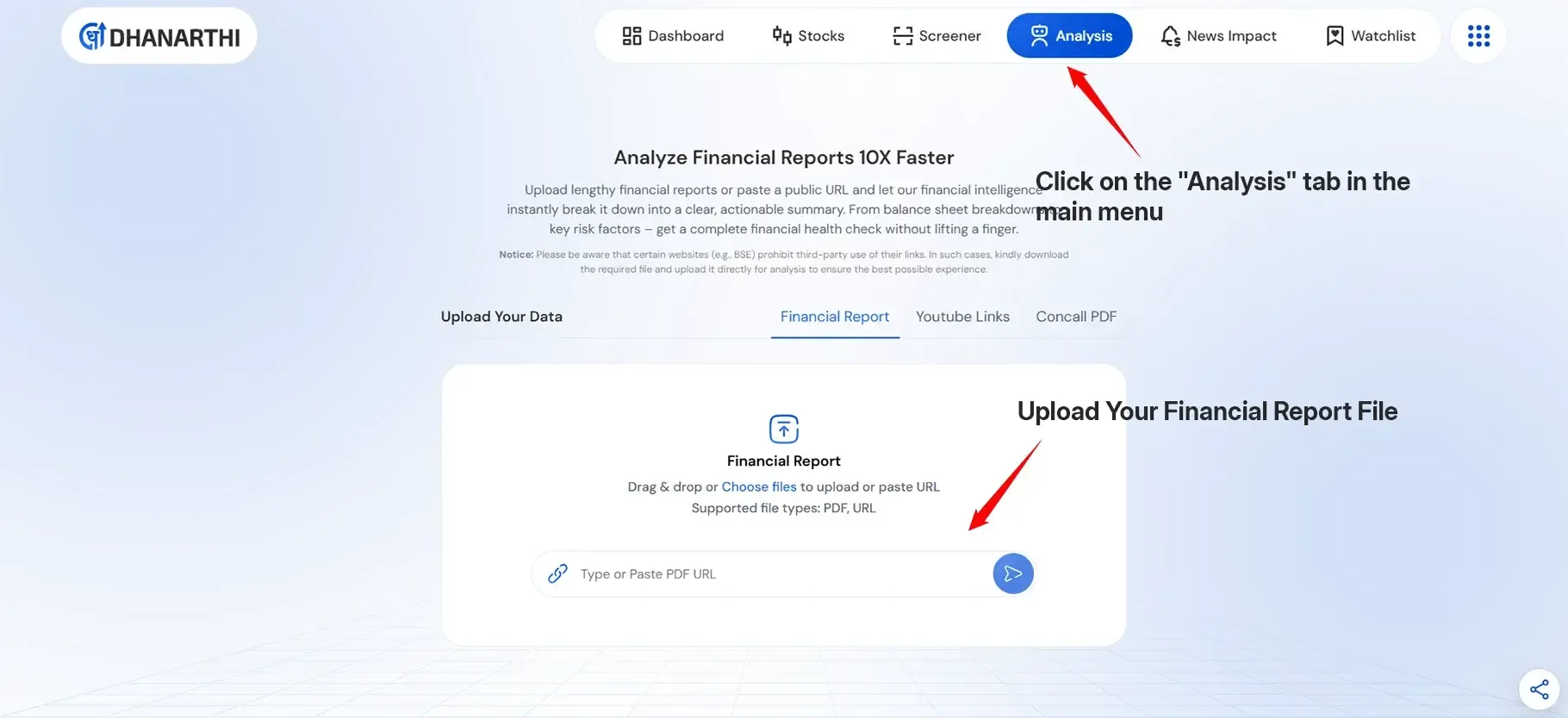 financial report analysis ai