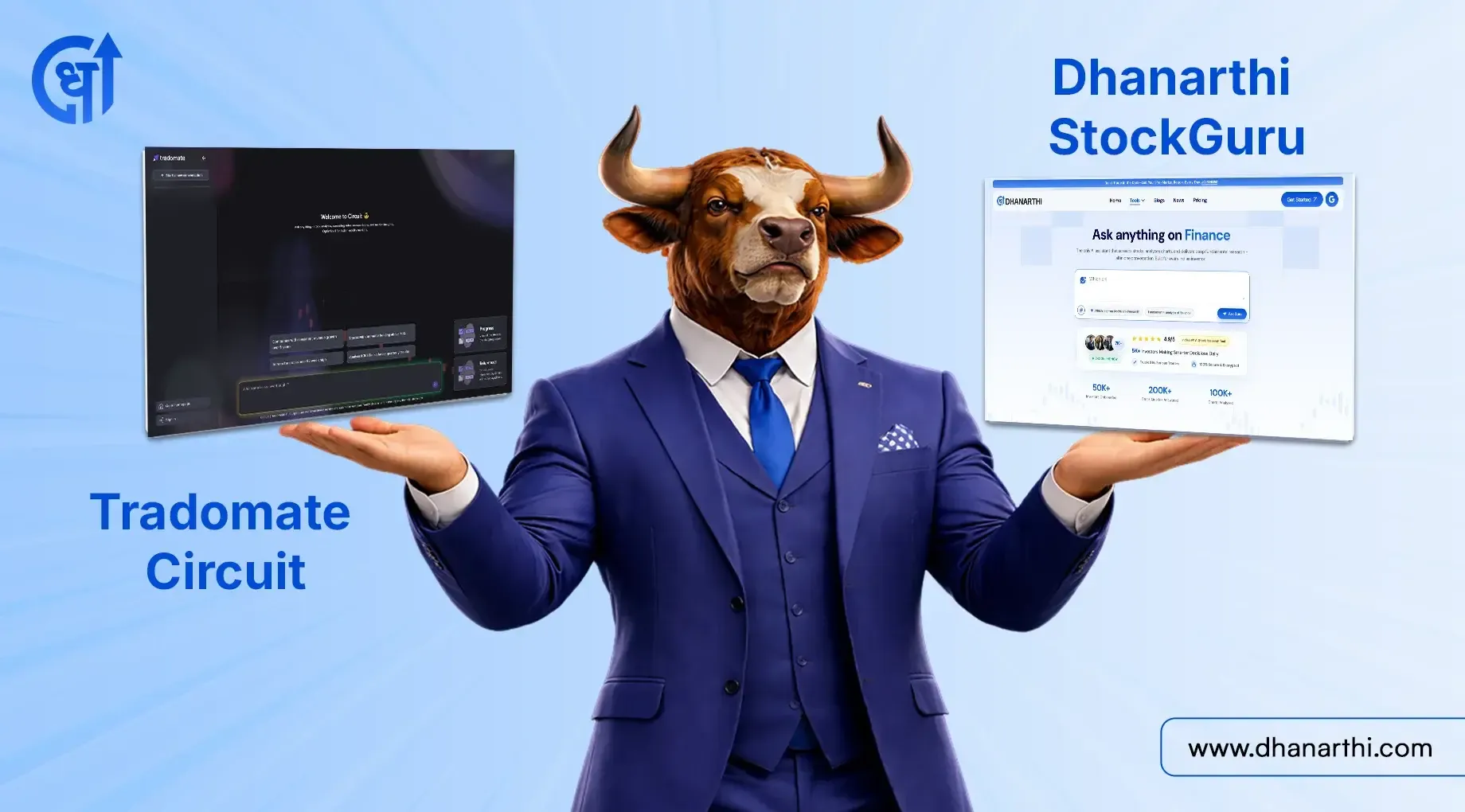 Tradomate Circuit vs Dhanarthi StockGuru - Best AI Financial Research Assistant