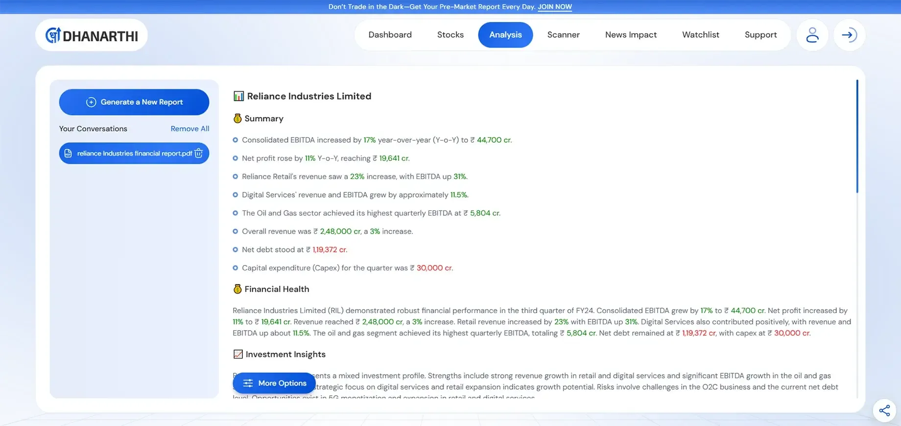 Upload Financial Reports PDF