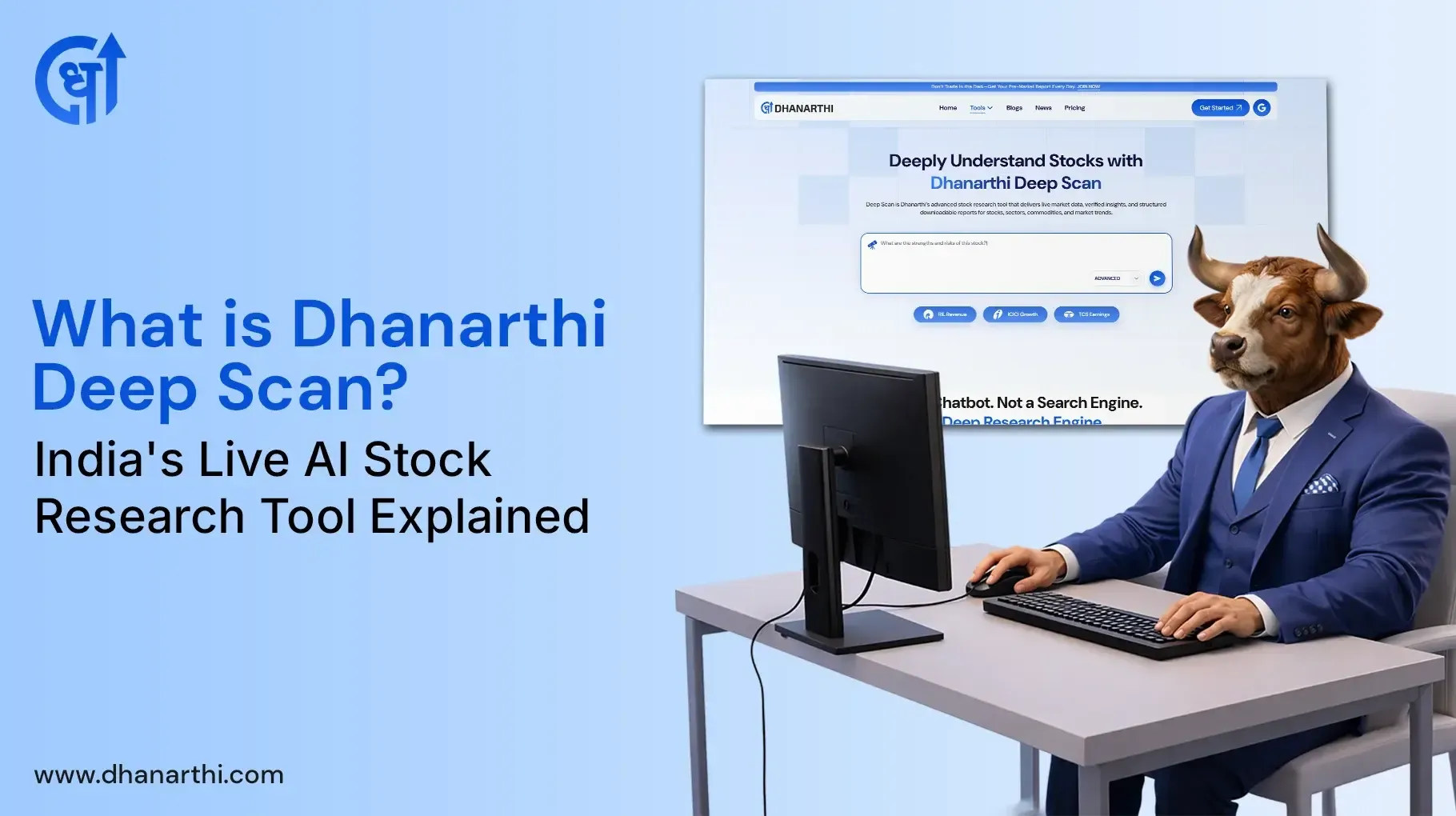 Dhanarthi Deep Scan - Live AI Stock Research Tool India 2026